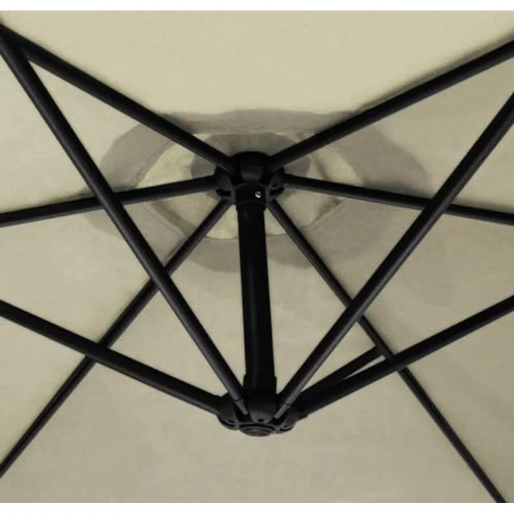 Monstershop Sonnenschirm, Sechseckig 300x300 cm, Creme, UV-beständig, mit Kurbelmechanismus und Gratis Regenhülle – Bild 5