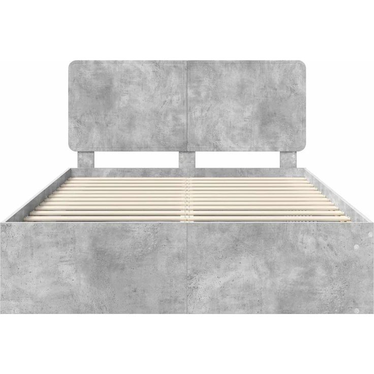 vidaXL Bettrahmen mit Kopfteil Beton 160 x 200 cm Massives Kiefernholz 3412464 – Bild 6