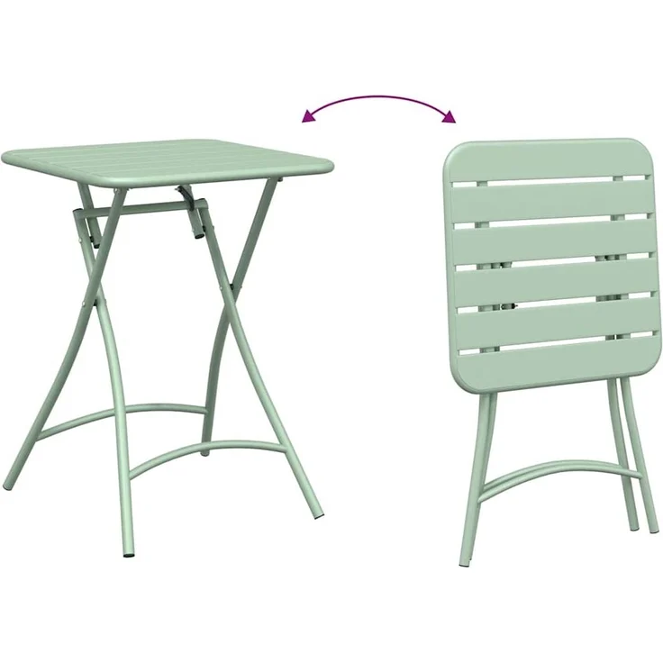 vidaXL Bistrogarnitur 3 pcs Grün Stahl 42002952 – Bild 9