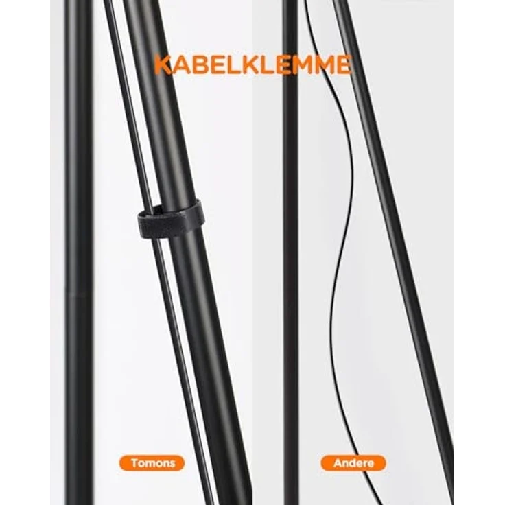 Tomons LED Stehlampe Dimmbar, Stehleuchte mit Dreibeinstativ aus Metall, LED wechselbar – Bild 5