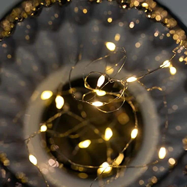 LED Deko AmeliaHome Glas Leuchten Stimmungsbeleuchtung aus Glas Madrid Schwarz – Bild 4