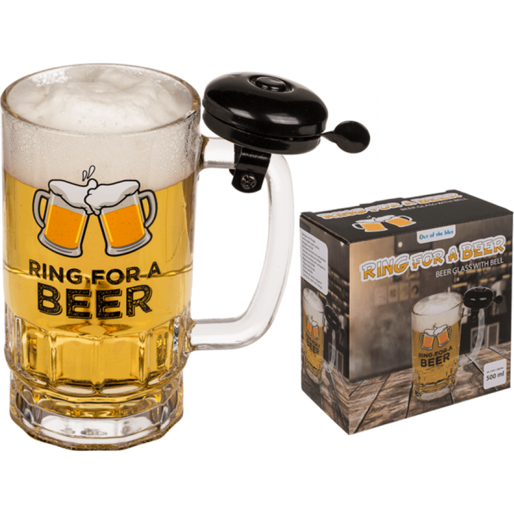 Out of the Blue Bierkrug Fahrradklingel Bierkrug mit Spruch