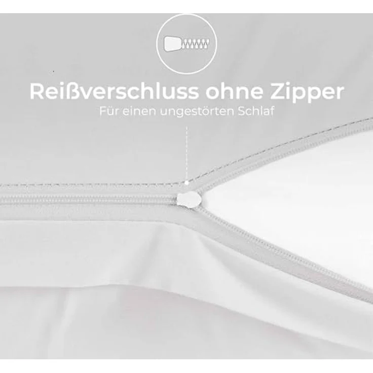 Kissenbezug 40x60 Baumwolle Renforcé (2er-Set) - Weiss - Dicht gewebt mit 57 Fäden/cm² - Kissenbezug 40x60 - Oeko Tex Zertifiziert - Dreamzie – Bild 5