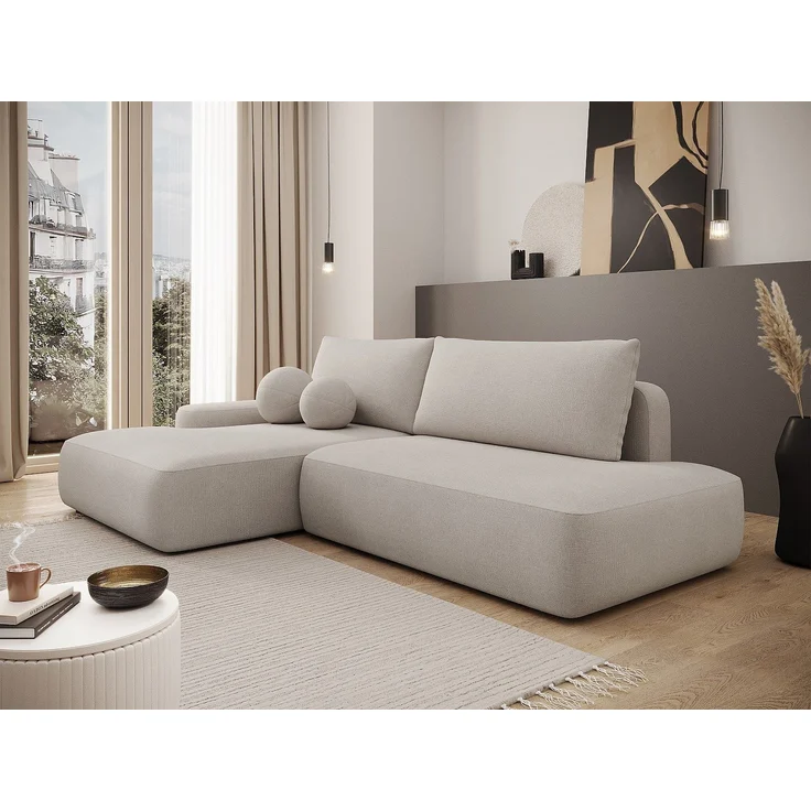 Vente-unique - DAVISO - Schlafsofa - Plastik - Kunststoff (PVC) - Beige - 276 x 164 x 87 cm – Bild 2