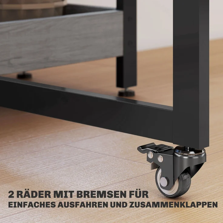 HOMCOM Esstisch, Spanplatte, Metall, Grau, 133,4L x 80B x 75H cm – Bild 6