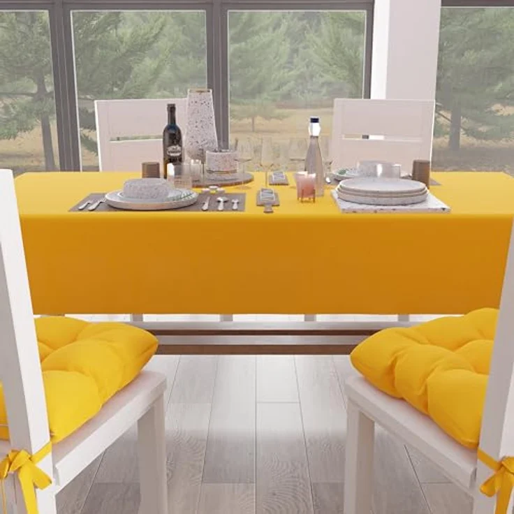 Petti Artigiani Italiani - Tischdecke, Küchentischdecke aus Baumwolle, einfarbig, gelb, 15 Plätze (140 x 300 cm) – Bild 3