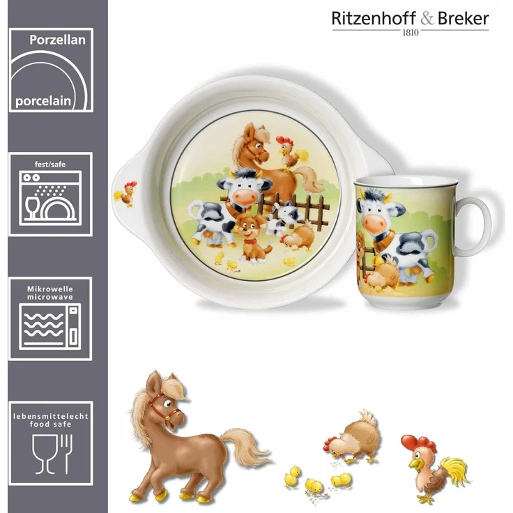 Ritzenhoff & Breker HOFTIERE Kindergeschirr Set 2-teilig – Bild 3
