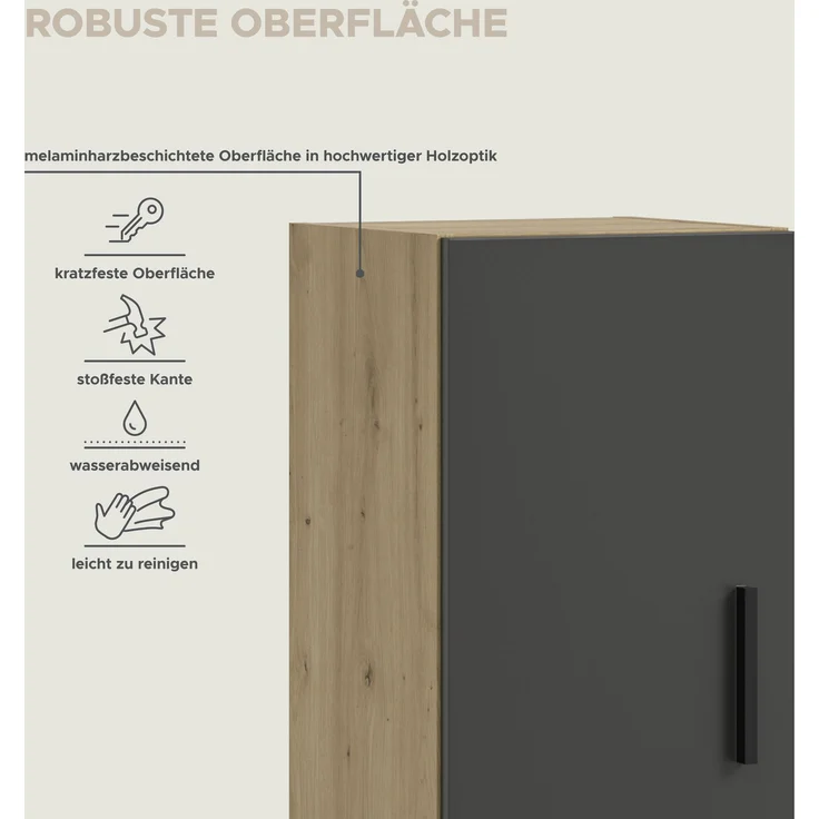 The One Wohnwand in Basalt grau Nachbildung – Bild 7