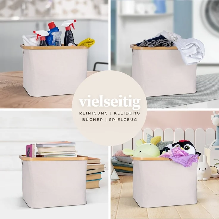 HENNEZ Wäschekorb Aufbewahrungsbox mit Deckel 40L, kompatibel mit IKEA KALLAX Regal, Aufbewahrungsboxen – Bild 4