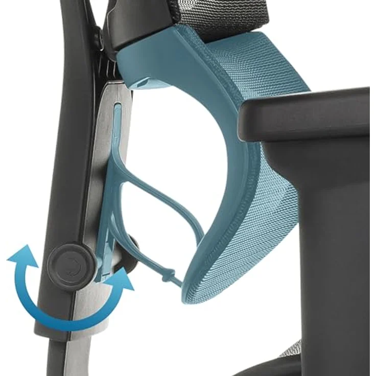 MID.YOU Drehstuhl Schwarz, Textil, ergonomische Rückenlehne, inklusive Armlehnen, 71x135x75 cm – Bild 7