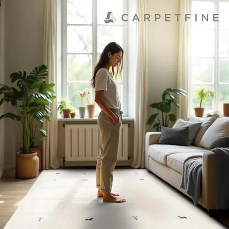 carpetfine 'Gabbeh Uni' Wollteppich, reine Wolle, Weiß, 60x90 cm – Bild 8