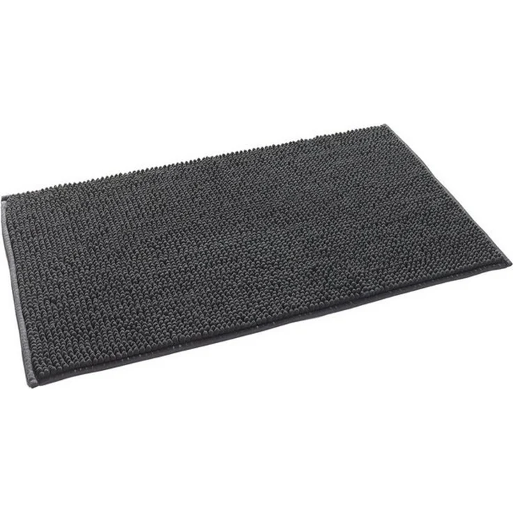 casa NOVA Badematte CHENILLE, Anthrazit, 50 x 80 cm, Uni, Höhe 12 mm, rutschhemmend beschichtet, Polyester, rechteckig – Bild 2