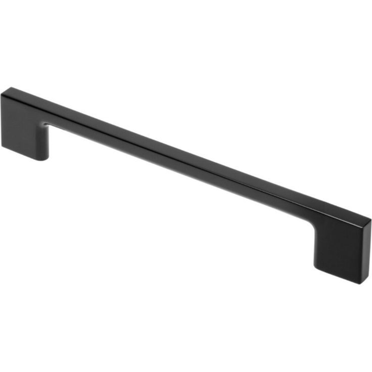 Möbelgriff UZ-819 Schwarz Matt - LA 320mm - XL Design Bügelgriff - Industrial und Loft Stil - aus ZnAl - für breite Schubladen und Schränke - 353mm