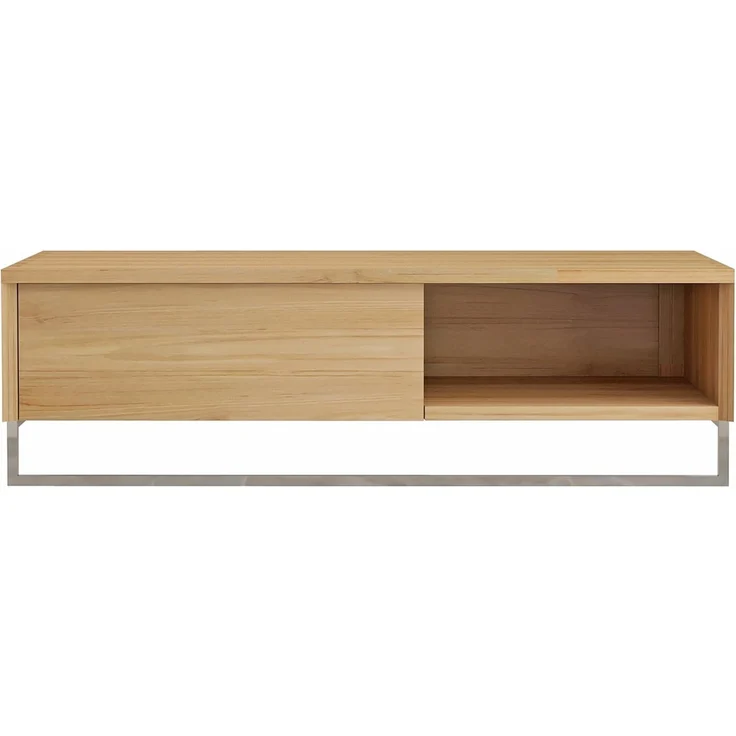 Vente-unique - Hängender Waschbeckenunterschrank aus Teakholz mit Handtuchhalter – 105 cm – KUPANG – Bild 3