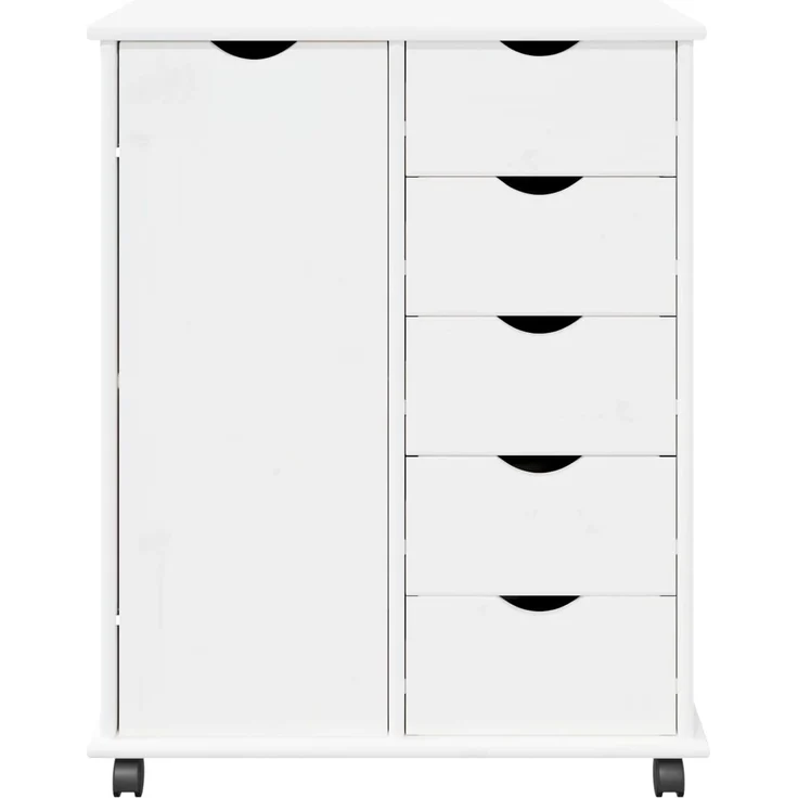 vidaXL Rollschrank MOSS 63,5 x 39 x 79 cm Massivholz Kiefer Weiß 42028361 – Bild 5