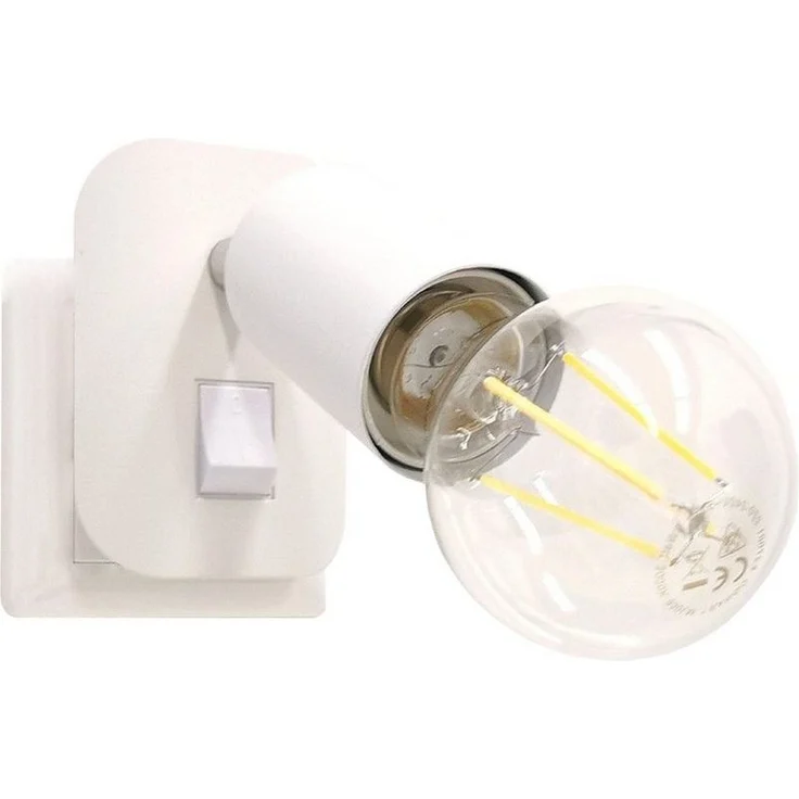 TRANGO LED Steckdosenleuchte, 11-061 LED Steckerleuchte inkl. 1x 8 Watt 3000K warmweiß E27 LED Leuchtmittel in Weiß matt *ANNA*, warmweiß,Wandleuchte, Leselampe, Küchenlampe, warmweiß, Wandleuchte, Leselampe, Küchenlampe, Nachtlicht, Wandlampe – Bild 1