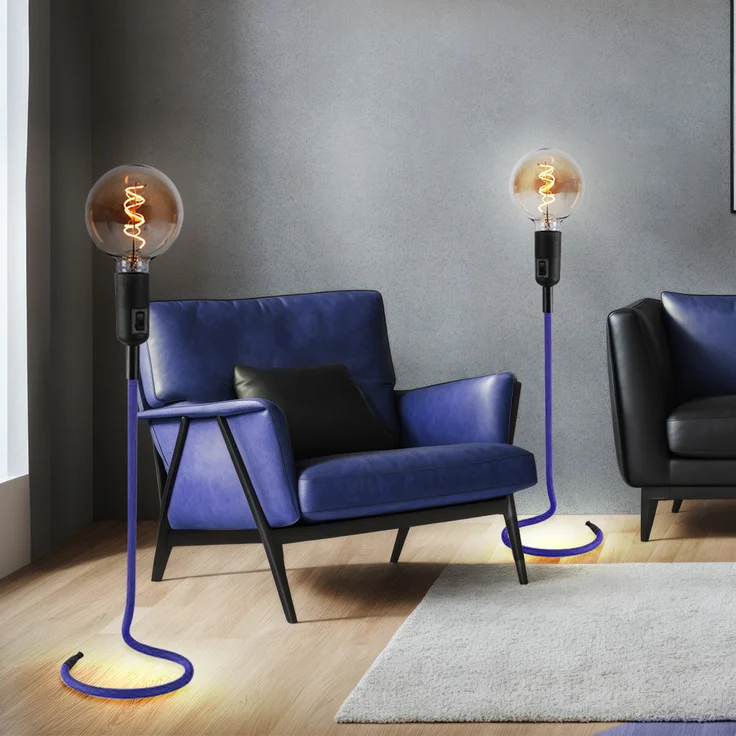 Tischlampe, Kabel Design, blau, H 46,5 cm – Bild 4