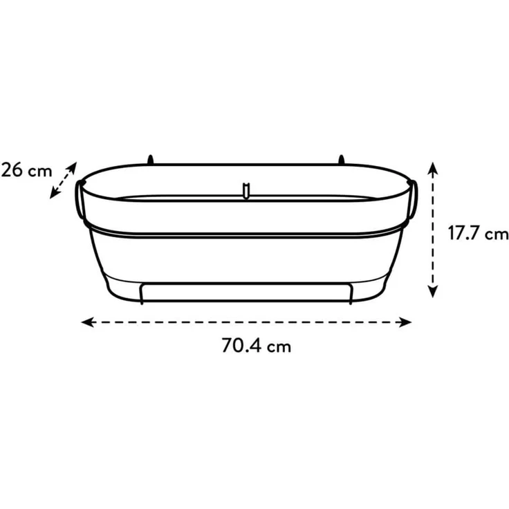 elho Vibia Campana Balkonkasten Allin1 70 mit Wasserreservoir - Übertopf für Balkon - 100% recyceltem Plastik - Ø 70. 4 x H 17. 7 cm - Schwarz/Anthrazit – Bild 5