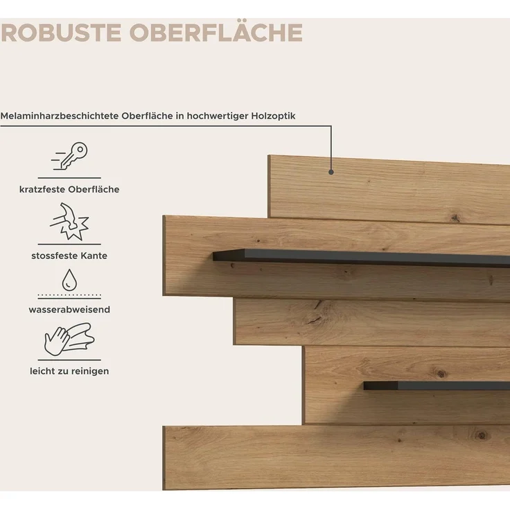 Wandboard (B/H/T: 67x184x19 cm) in Artisan Nachbildung – Bild 8