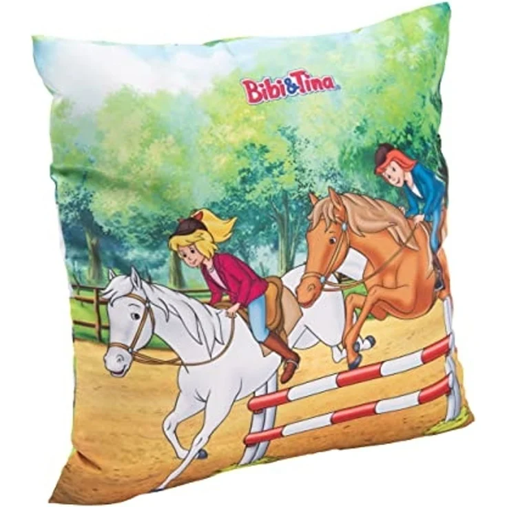 United Labels® Dekokissen Bibi & Tina - Pferde Plüsch Deko 30 x 30 cm – Bild 6