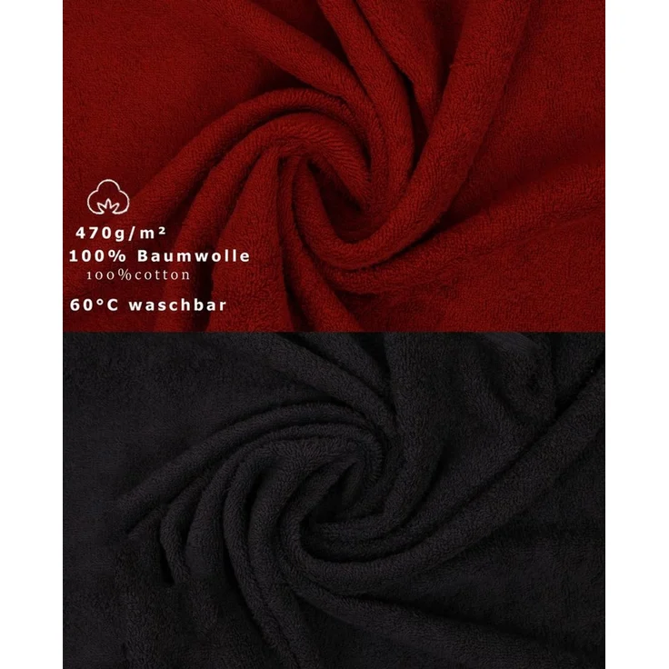 Betz Handtücher 6 Stück Handtuch Set 50 x 100 cm Premium Farbe rubinrot/Graphit Grau, 100% Baumwolle (Set, 6-St) – Bild 3