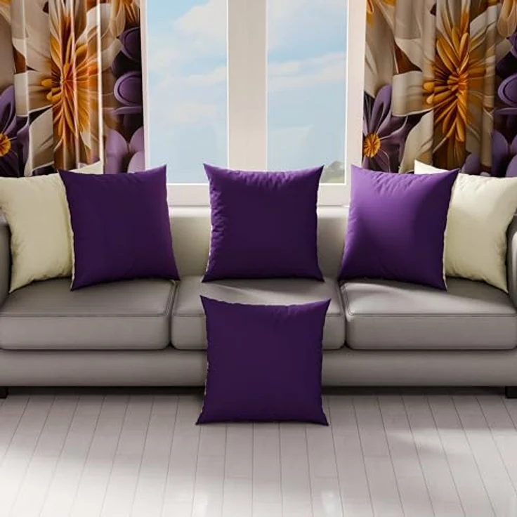 PETTI Artigiani Italiani 2er-Set Wende-Kissenbezüge 50x30 cm, Mikrofaser, Double-Face Violett Creme, hypoallergen, Made in Italy – Bild 3
