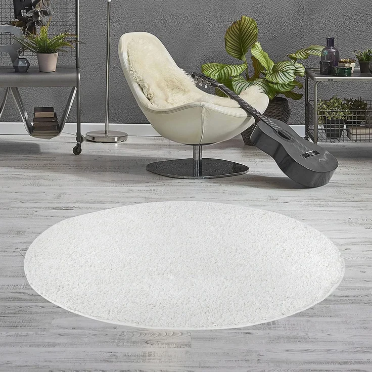 VIMODA Teppich Prime Shaggy Hochflor Einfarbig Weiss Creme Weich für Wohnzimmer, Schlafzimmer, küche, Maße:70x250 cm – Bild 3