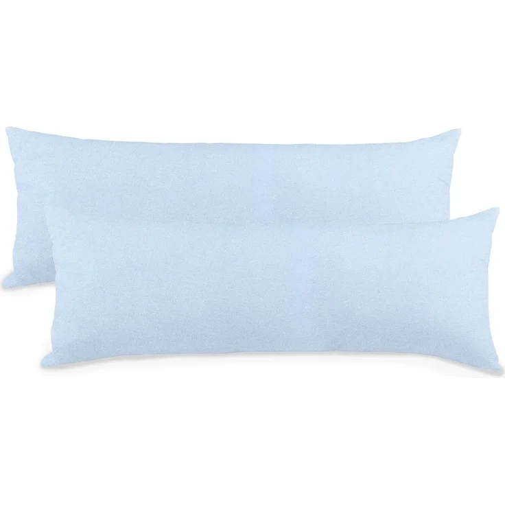 aqua-textil Classic Line Kissenbezug 2er-Set 40x120 cm Aqua blau Baumwolle Seitenschläferkissen Bezug Kissenhülle, Kopfkissenüberzug, Pillowcase, Bettkissen, Kopfkissenbezug, Reißverschluss – Bild 1