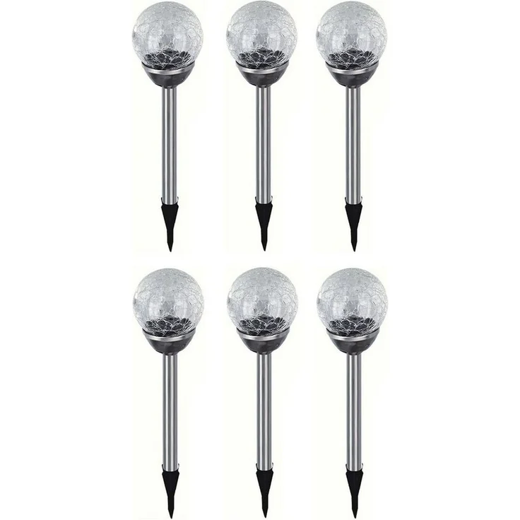 HAC24 LED Solarleuchte Solar Gartenleuchte Kugel Leuchte mit Crackle-Licht Solarlampe, LED fest integriert, Weiß, Lichtfarbe Weiß – Bild 1
