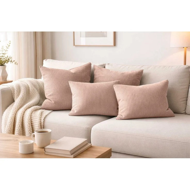 Amilian Dekokissen - Kissen Set 4er - Sofakissen mit Füllung 2x 50x50 + 2x 35x45cm, (4 Stück) Kuschelkissen - Zierkissen mit Kissenfüllung - Couchkissen – Bild 1