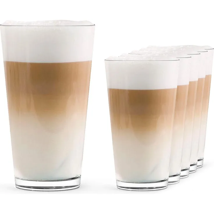 SAHM Latte-Macchiato-Glas Latte Macchiato Gläser Set 6 STK - Kaffee Latte Gläser, Edles Glas