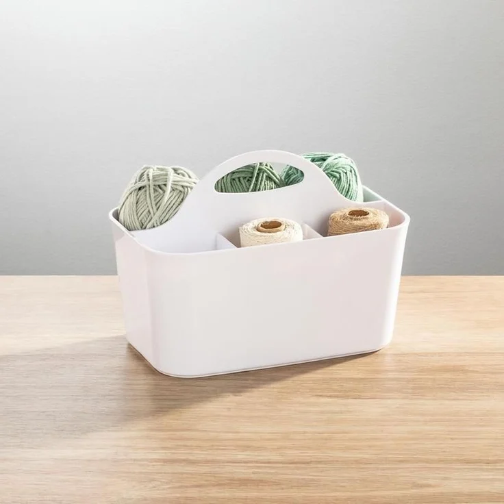 tragbarer Organizer Aufbewahrungsbox Bastel + Näh Material mDesign weiß – Bild 8