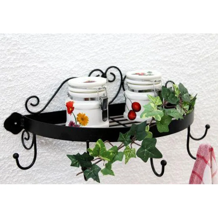 Wandregal 95243 Wandkonsole 39cm Küchenregal aus Metall Badregal Kräuterregal