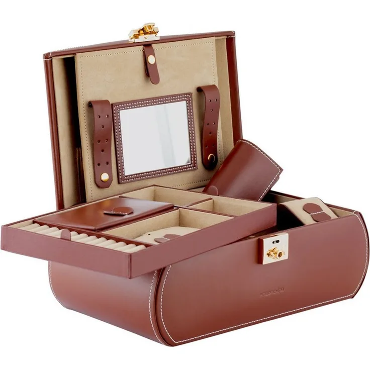 Friedrich23 Schmuckkasten / Uhrenbox aus Leder Cordoba, inkl. 1 herausnehmbares Etui
