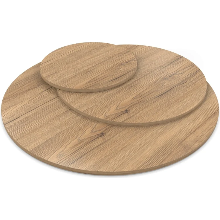 Dekor Spanplatte 28mm Tischplatte rund melaminharzbeschichtet Eiche Sanremo Classic mit ABS Kante - Größe 60 x 60 cm - Höhe 2,8 cm - Farbe Eiche Sanremo Classic – Bild 2