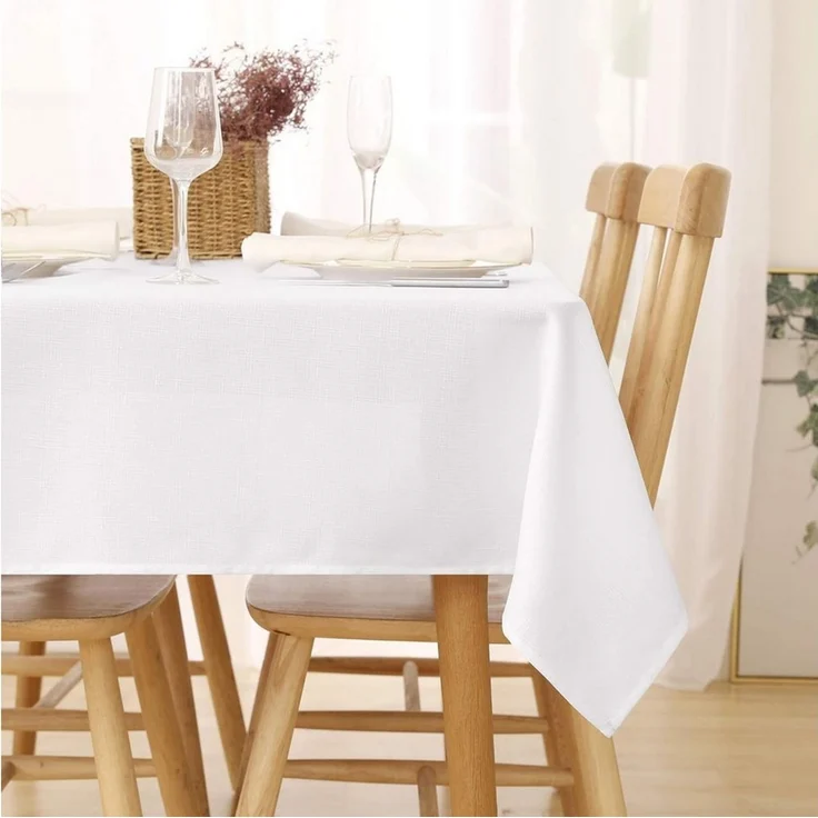 Deconovo Tischdecke Wasserabweisend Tischwäsche Lotuseffekt Tischtuch Leinenoptik (1er Set, 100 % Polyester), fleckabweisend Tischdecke pflegeleicht waschbar Table Cloth rechteckig – Bild 5