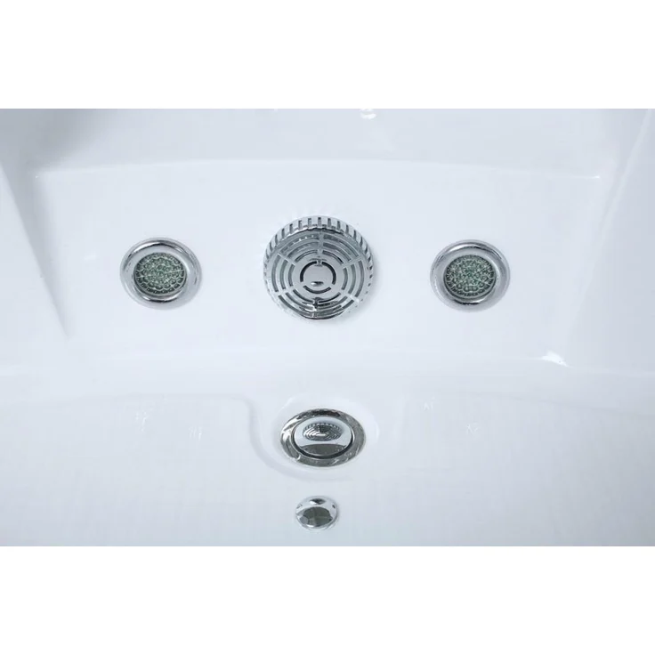 PureHaven Whirlpool 140x140 cm Wasserfall Heizung Lichttherapie Soundsystem Reinigungsprogramm Bluetooth-Soundsystem – Bild 9