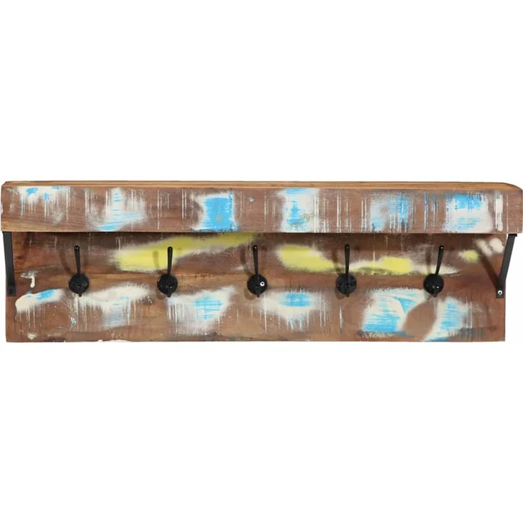 vidaXL Garderobenständer 73 x 19 x 23 cm Mehrfarbig Massivholz Altholz 4102747 – Bild 4