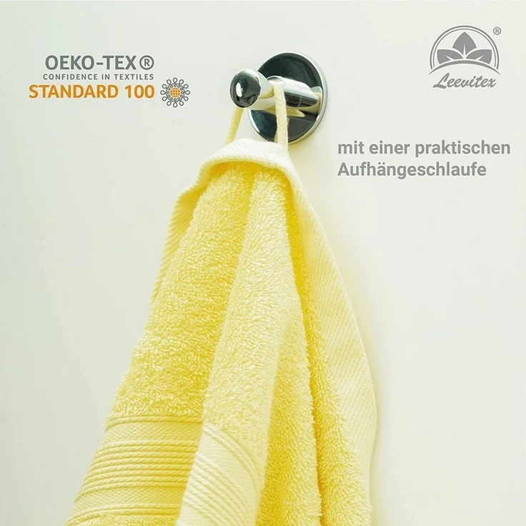 leevitex® Handtücher 4er-Set, 50 × 100 cm, aus 100% Baumwolle, Frottee (Set, 4-St), OEKO-TEX® STANDARD 100 zertifiziert und hochwertig verarbeitet – Bild 4