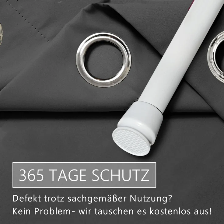 tinycurtains Türvorhang mit Stange weiß 70-120 cm Thermo Vorhang ohne Bohren, blickdicht, Ösen, verdunkelnd, Polyester, blickdicht, Anthrazit Nebula, Türgardine mit Klemmstange verdunkelnd – Bild 6