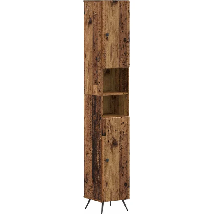 vidaXL 2-teiliges Badezimmer Schrank Set BREDA Altholz Holzwerkstoff 3417565 – Bild 3