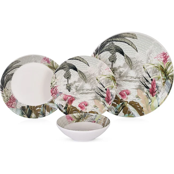 Hermia Concept 'Island' Tafelservice (24-teilig), Mehrfarbig, 25 x 25 x 2,5 cm – Bild 3