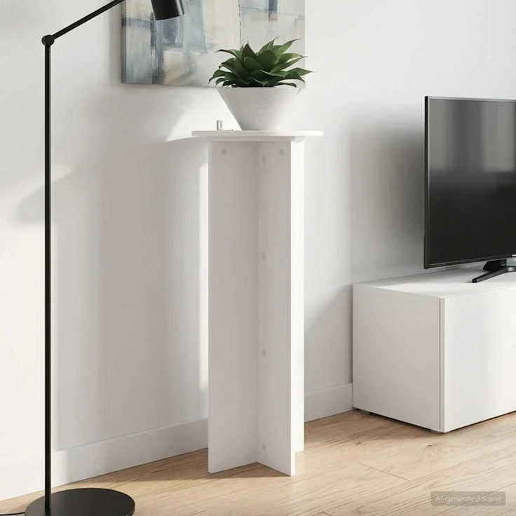vidaXL Pflanzenständer 2 stk. Weiß Ø40 x 100 cm Holzwerkstoff 899690 – Bild 4