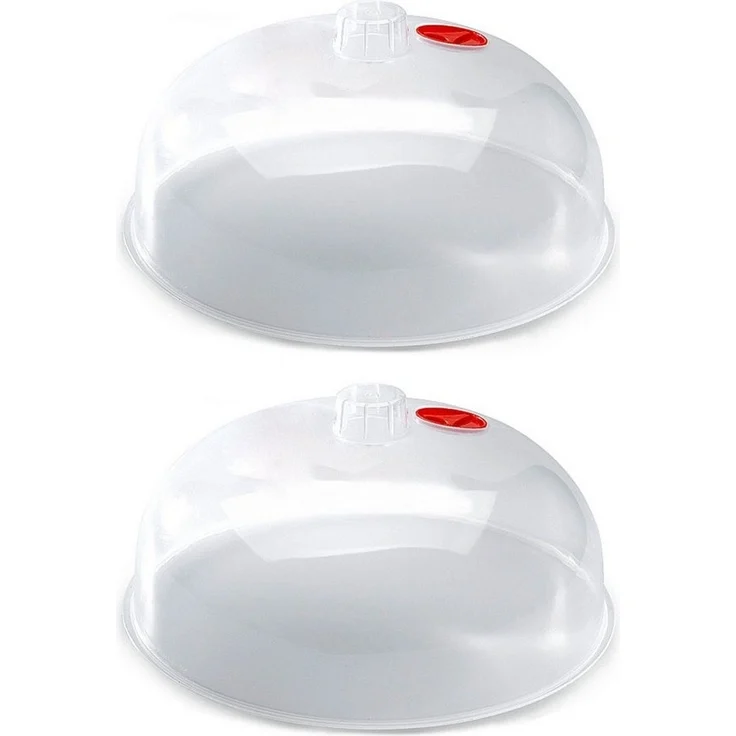 Sanixa Mikrowellenbehälter Mikrowellenabdeckhaube Mikrowellenhaube transparent, Kunststoff, (Abdeckung Mikrowelle, 2-tlg), BPA frei Kunststoff – Bild 4