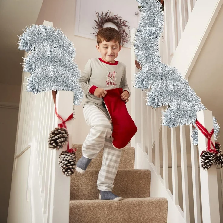4 m Weihnachtsdekoration, Baumform, hängend, Rot, Innen & Außen. – Bild 4