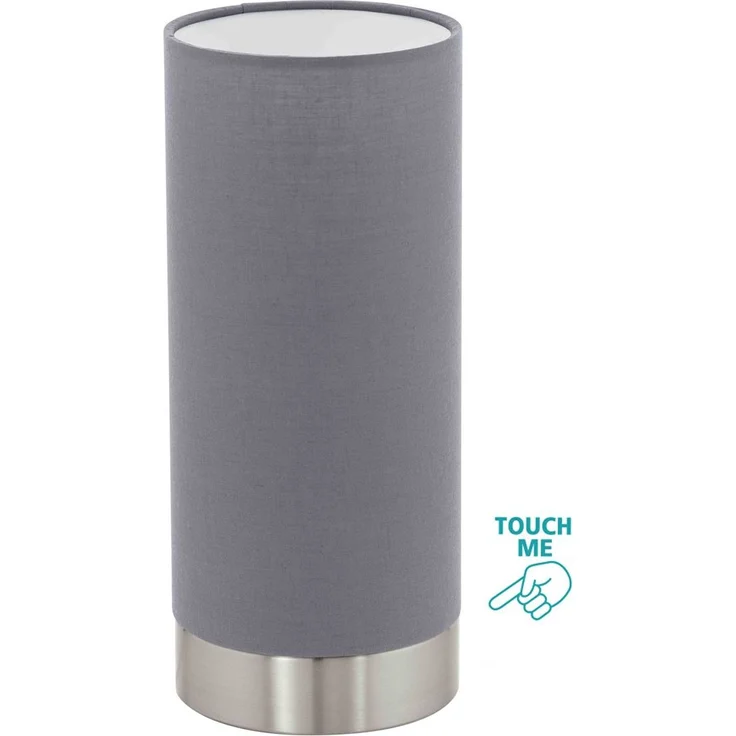 Eglo 95119 Tischleuchte Pasteri Textil grau E27 1X40W H:25,5cm Ø12cm mit Touchdimmer – Bild 5