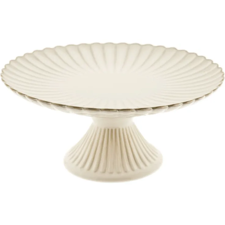 Bloomy Servierplatte ø27 cm, mit Fuß & floraler Struktur - elegant & vielseitig