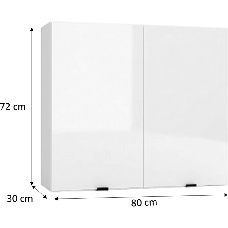 Alice Eckküche 200 x 260 cm, Weiß Hochglanz/Weiß, ohne Arbeitsplatte, zur Selbstmontage – Bild 9