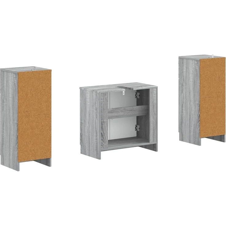 vidaXL 3-teiliges Badezimmer-Schranksystem UTRECHT 3 stk. Sonoma-Grau 3418059 – Bild 5