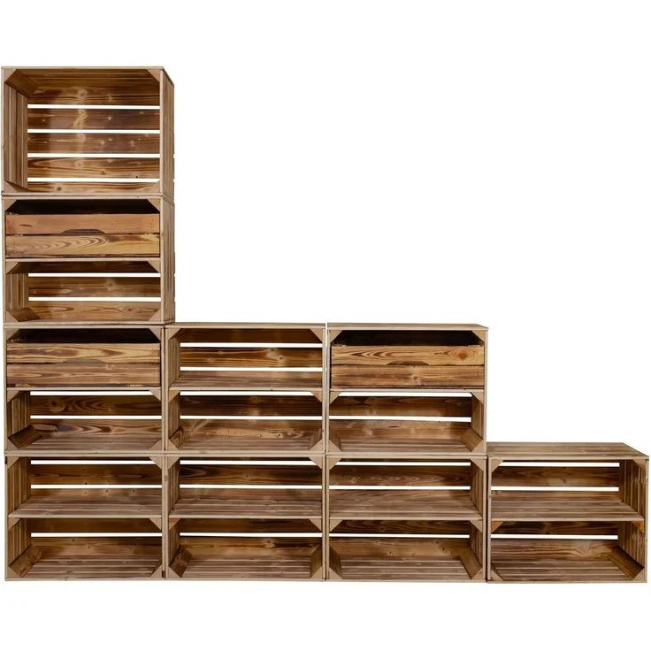 Kistenkolli Altes Land Allzweckkiste Schuhregal mit 17 Ebenen Schuhschrank, Schuhaufbewahrung, Schuhorganiz (Spar-Set) – Bild 3